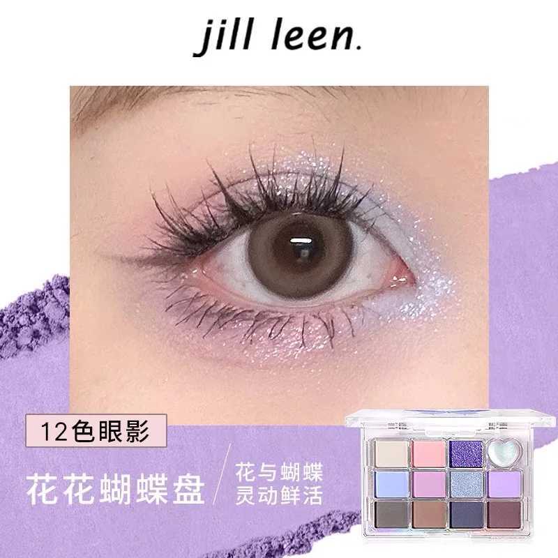 JILL LEEN Flower Butterfly Twelve-Color Eyeshadow Palette Matte Milk Tea Earth MakeupCL240812
