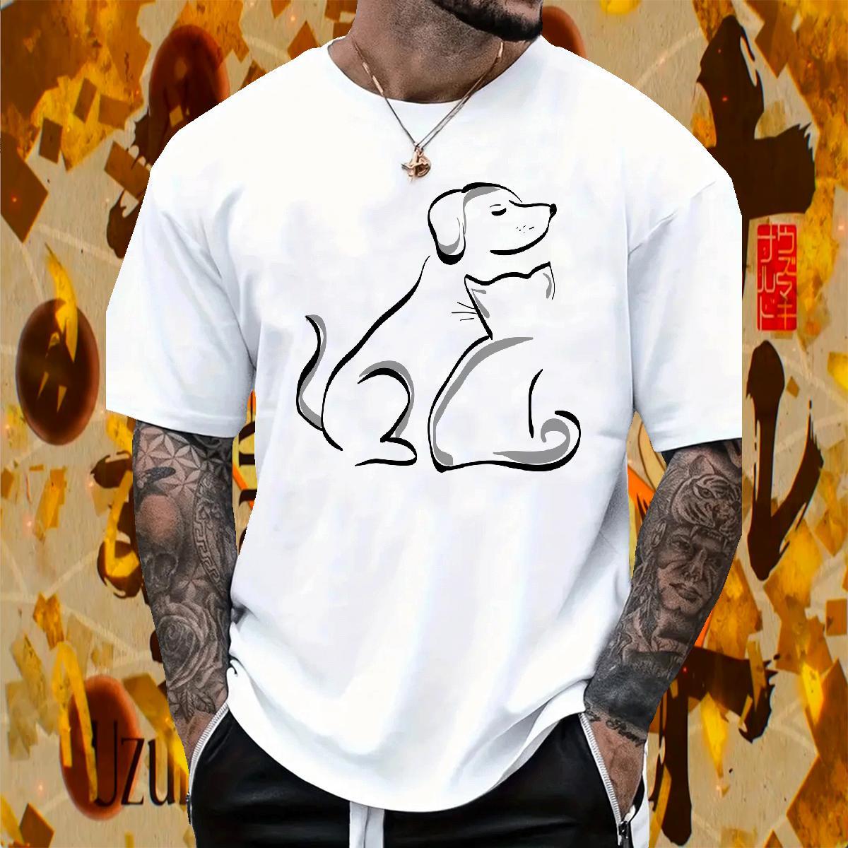 T shirt 100% Cotton 230g Dog Sports Casual Breathable Custom Printing Men Tees Fashion New Cool Design Polos