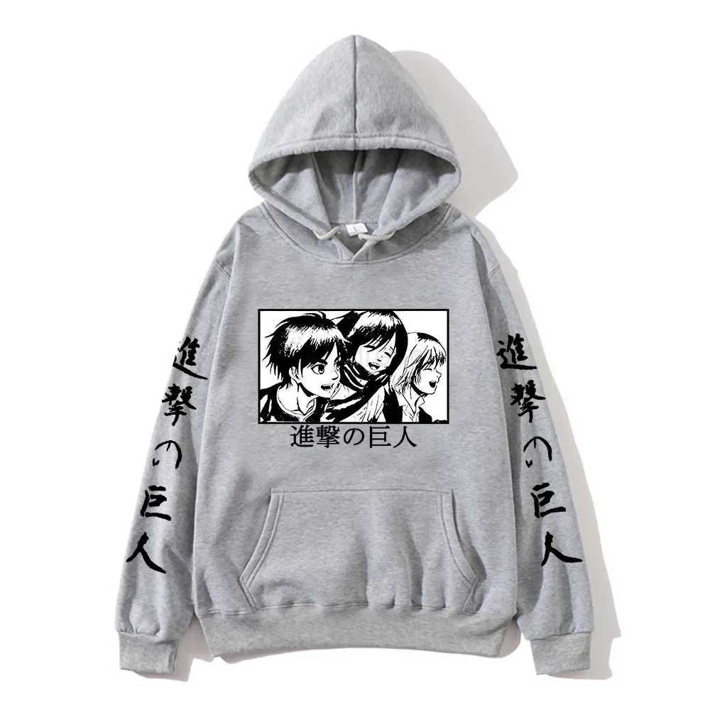 Attack On Titan Sweatshirt Eren Yeager Hoody Mikasa Ackerman Pullovers Anime Graphic Plus Size Hoodie Women Sweatshirts ClothesXJ240812