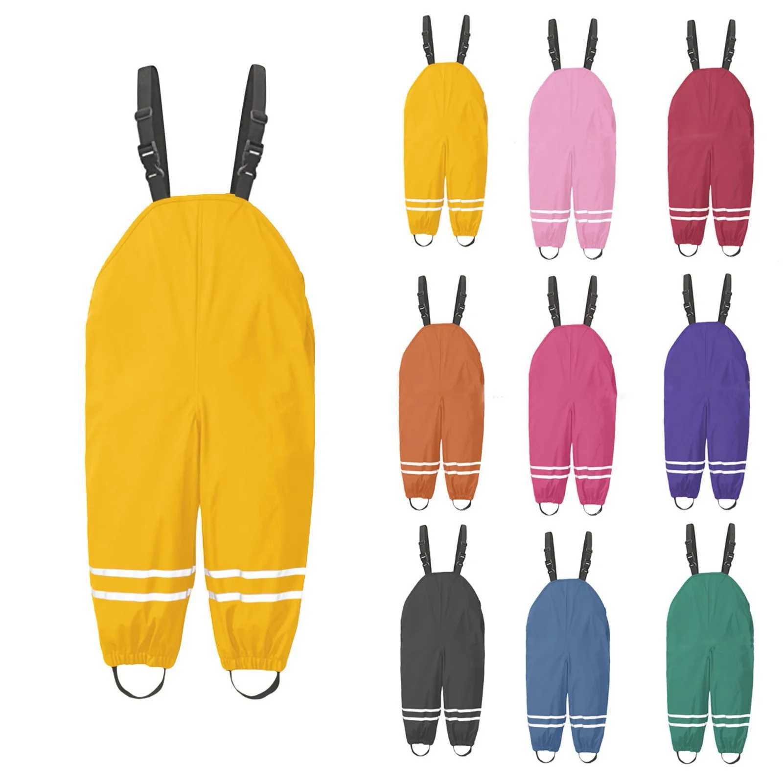 Toddler Kids Boys Girls Rain Dungarees Windproof Waterproof Mud Jumpsuit Clothes One piece rain pants waterproof and breathable Y240810