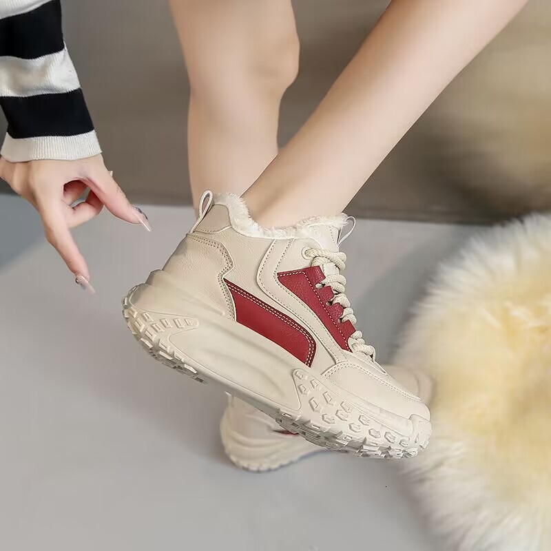 Ddmysports Dad S Women Thickened Winter Outerwear Plush Shoes Warm And Thick Soled Student Snow Cotton Outdoor Shoes