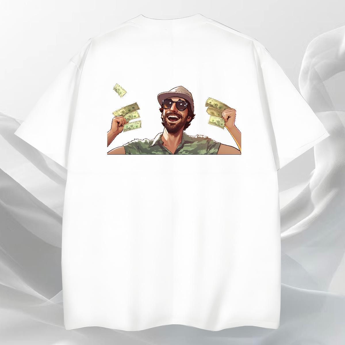 2024 Mens T Shirts money Tshirts 230g Cotton Daily Wear Classic Customized Crew Neck Breathable Tshirt for Man Woman