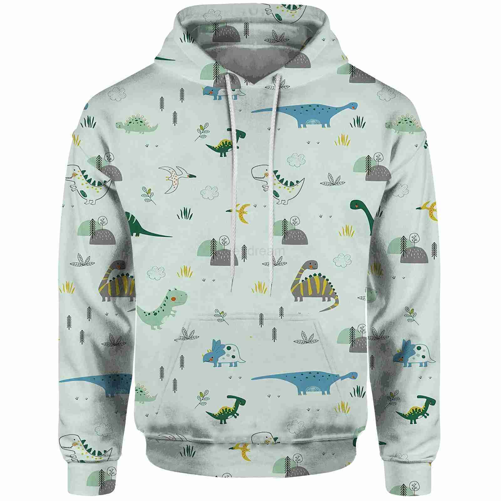 Cartoon Dinosaur Sweatshirt Hooded Sweatshirt With 3D Digital Printing Comfortable and Cute Official Website Y2k HoodiesXJ240812