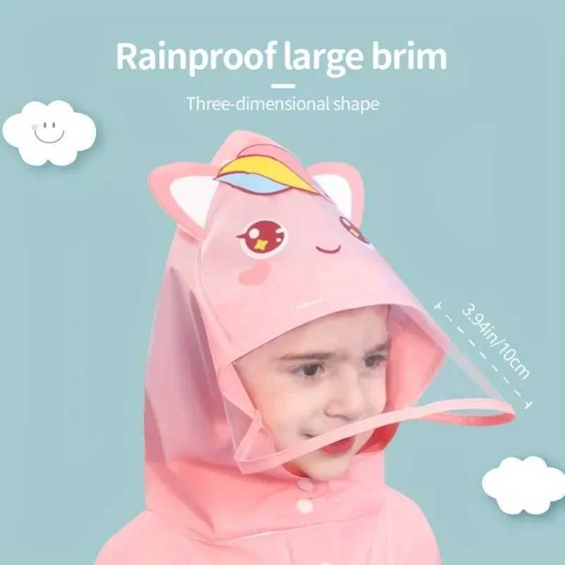 Stay Dry Comfy in the Rain Outdoor Cycling Kids Rain Poncho Hooded Jacket for Girls Boys! Y240810