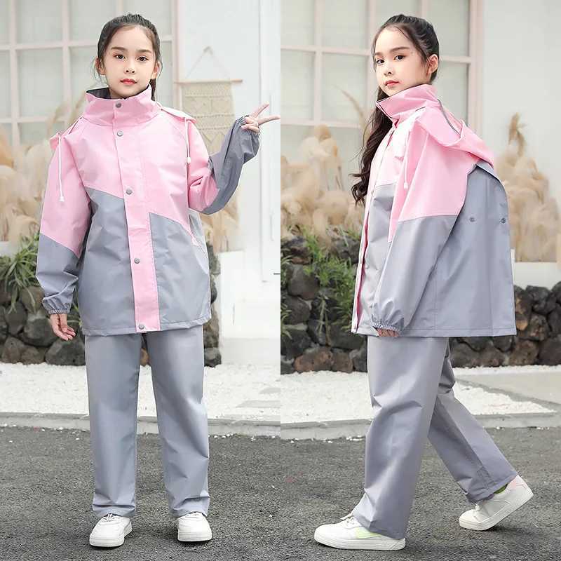 Raincoat and Rain Pants Suit for Kids Separate Body Waterproof Jacket for Primary and Secondary School Students Raincoat Kids Y240810