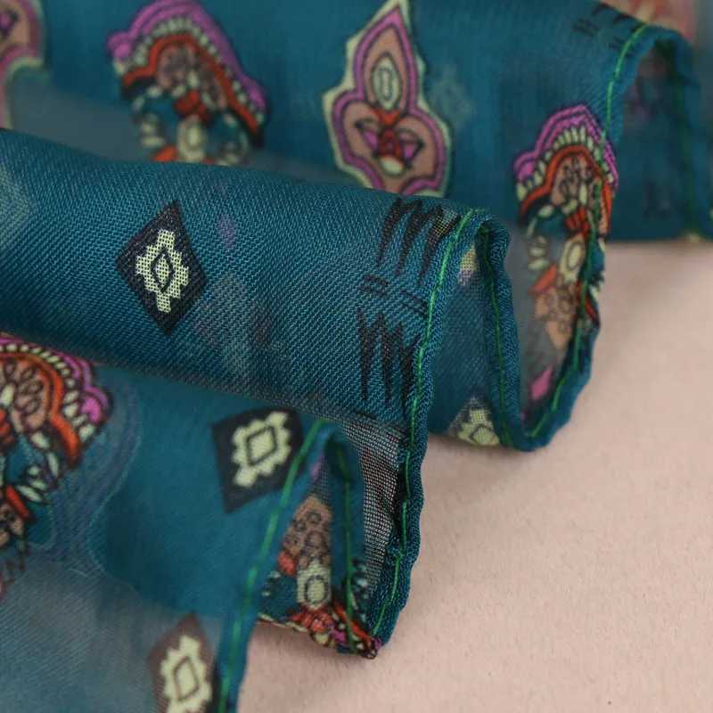 Ethnic New Chiffon Womens Scarf Summer Printed Thin Sunscreen Scarf Soft Shawl Fountain Adhesive Autumn Womens Wrap Shawl W240810