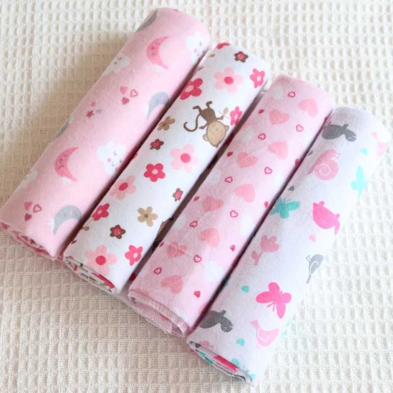 4 pieces/pack of 100% pure cotton flannel diapers Supersoft receiving baby blankets newborn packaging printing baby bedding 76x76cm blankets SwaddleW2