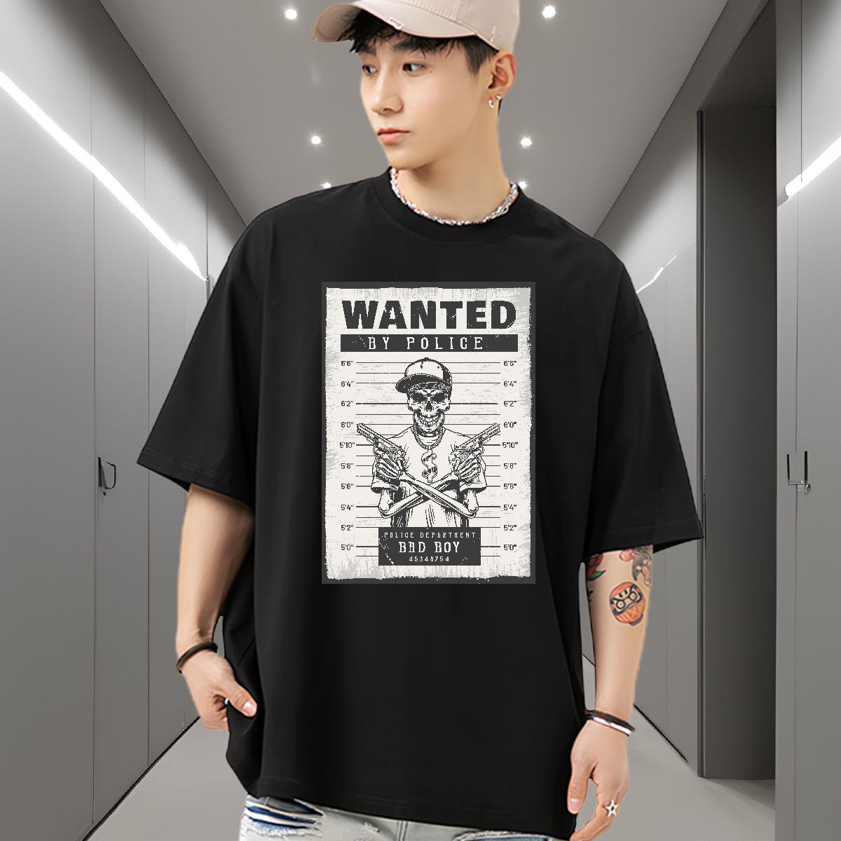 Classic T shirt skull Tops 230g Cotton Street Wear Comfortable Plus Size Custom O-Neck Short Sleeve Mens Tshirts