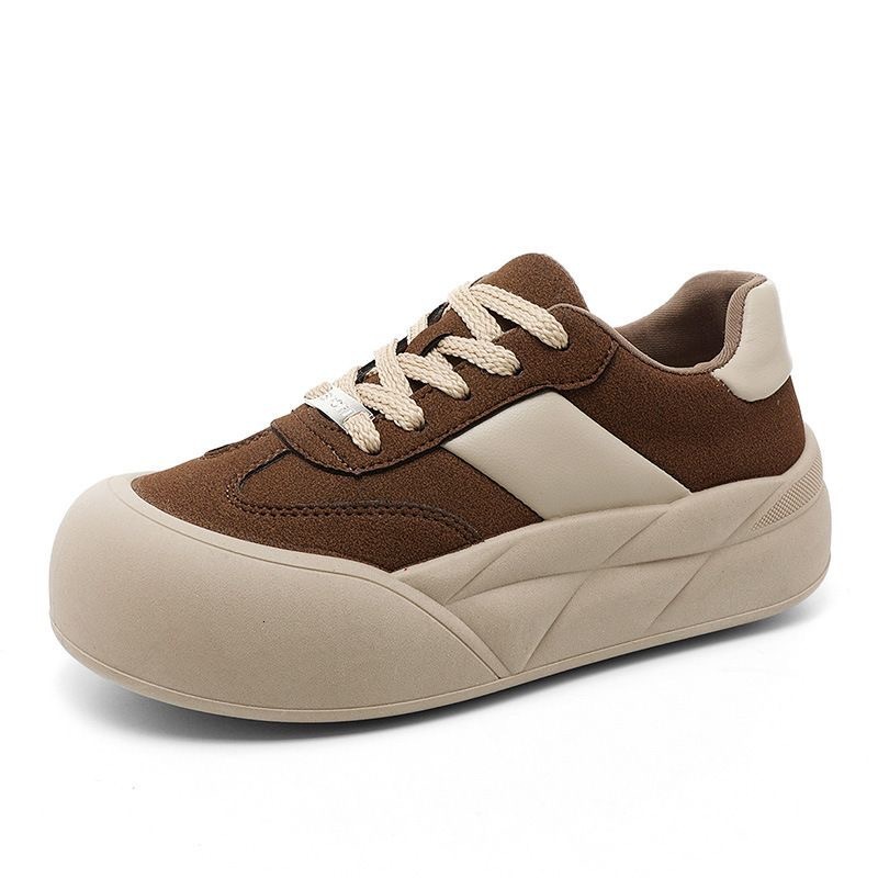Ddmysports Melad Big Bread For Women New Spring And Autumn Thick Bottom Eight Increasing Student Versatile Round Ead Trendy Board Shoes Outdoor