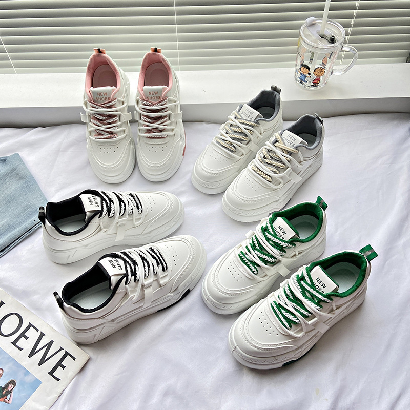 Ddmysports Spring New Thick Soled Little White Students Versatile Casual Daily Use Korean Edition Sports Board Trendy Shoes For Women Outdoor
