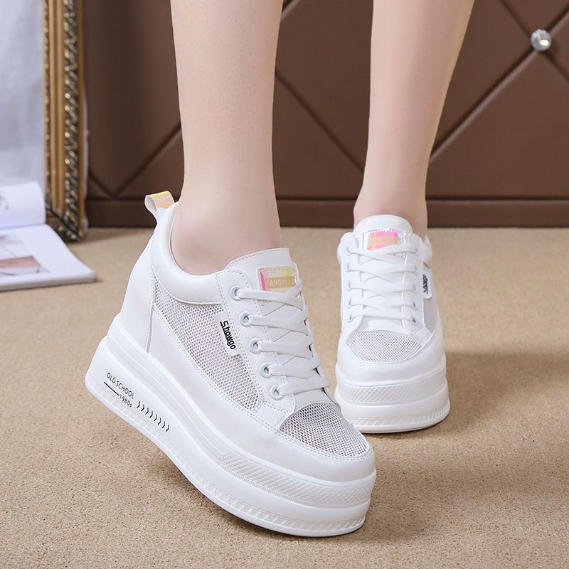 Ddmysports Women S An Internal Increase Of Cm Small White With A Height Women Mesh Breathable Thick Sole And Summer Casual Single Shoes Outdoor Shoes