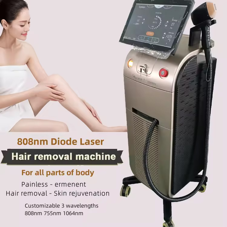 Ice Titanium Professional 808nm Diodo Laser Remover three wavelength 2 handles diode laser hair remove Ice Diodo Laser Machine Hair Remover Appliances