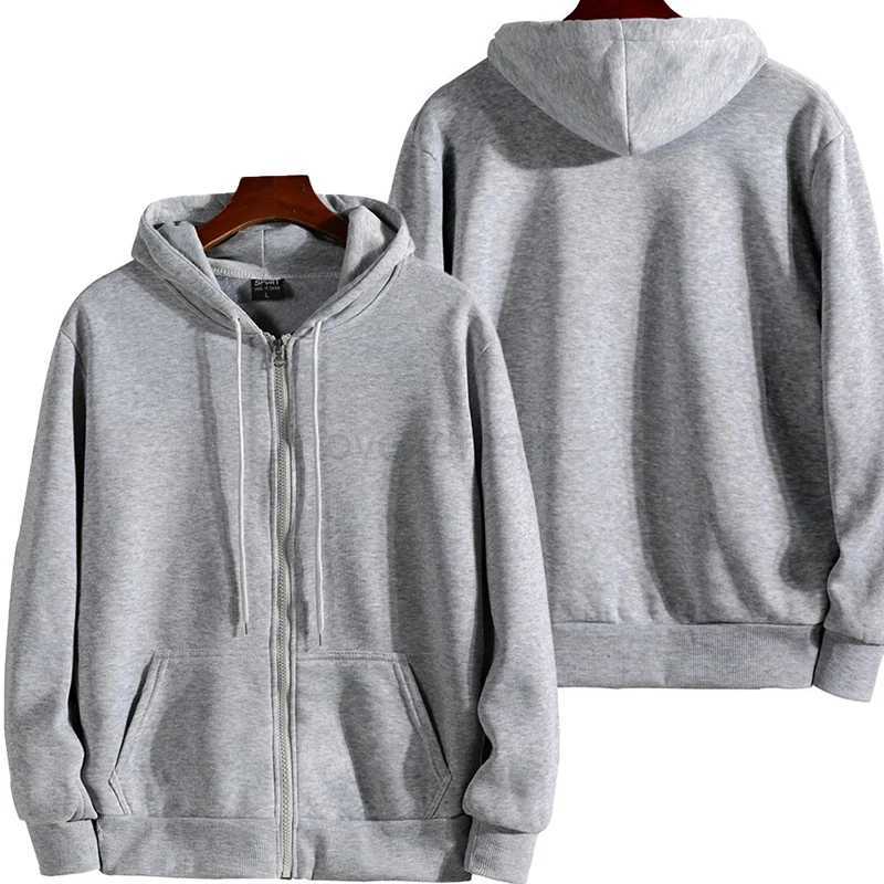 Zipper Hoodies Autumn Winter Mens New Long Sleeve Hooded Sweatshirt Fashion Casual Male Outfit Sportwear Loose Fit ClothesXJ240812