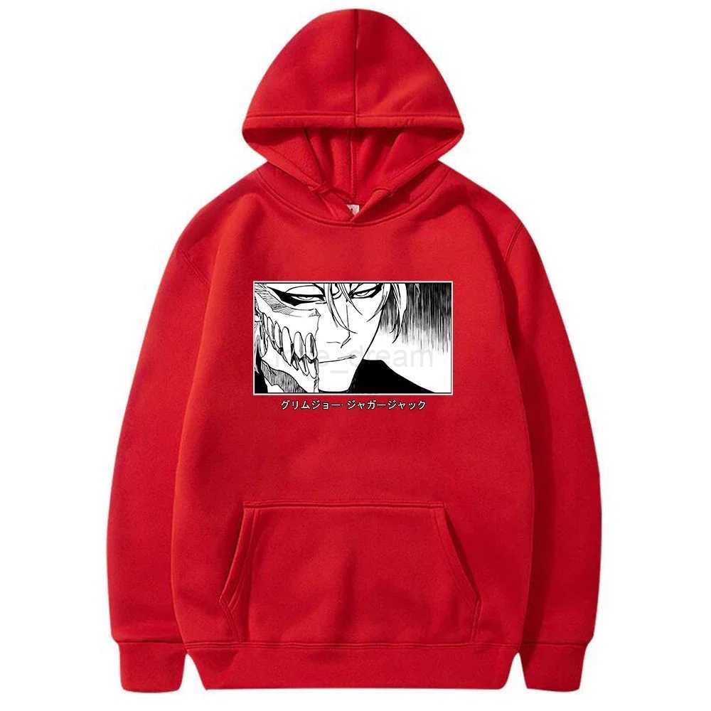Harajuku Kurosaki Ichigo Bleach Japan Anime Hoodies Mens Funny Cartoon Split Face High Street Long Sleeve Casual SweatshirtsXJ240812