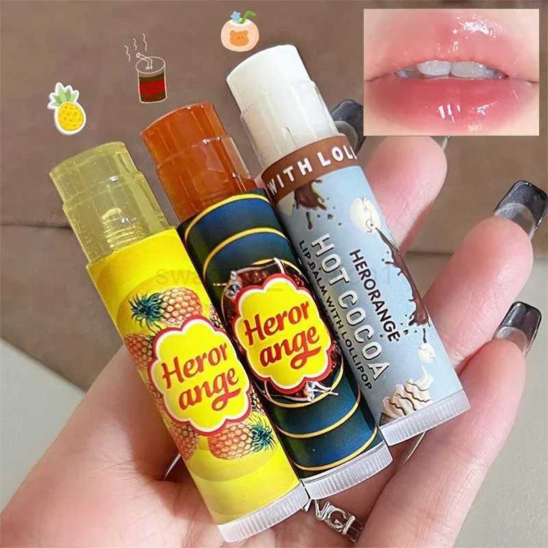 Lollipop Lip Balm Pineapple Coke Hot Cocoa Lipsticks Lip Mask Moisturizes To Fade Lip Lines Hydration Plump Lips Care CosmeticsXJ240812