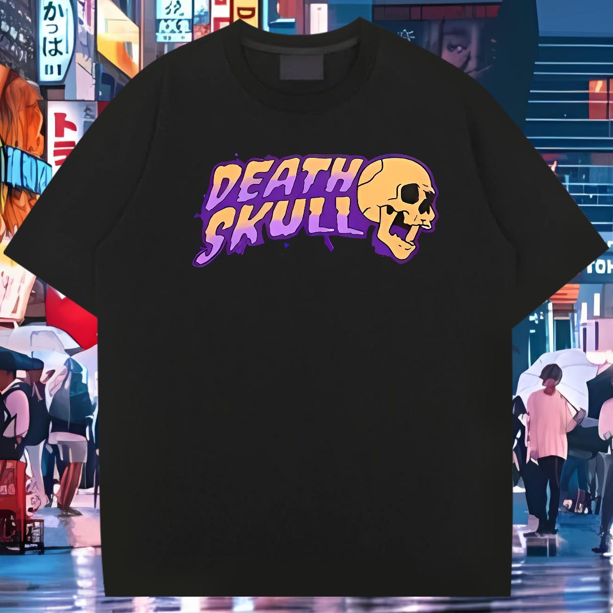 2024 T Shirt For Man skull Clothings 230g Pure Cotton Street Wear Soft Custom Anime Crew Neck Men Tees