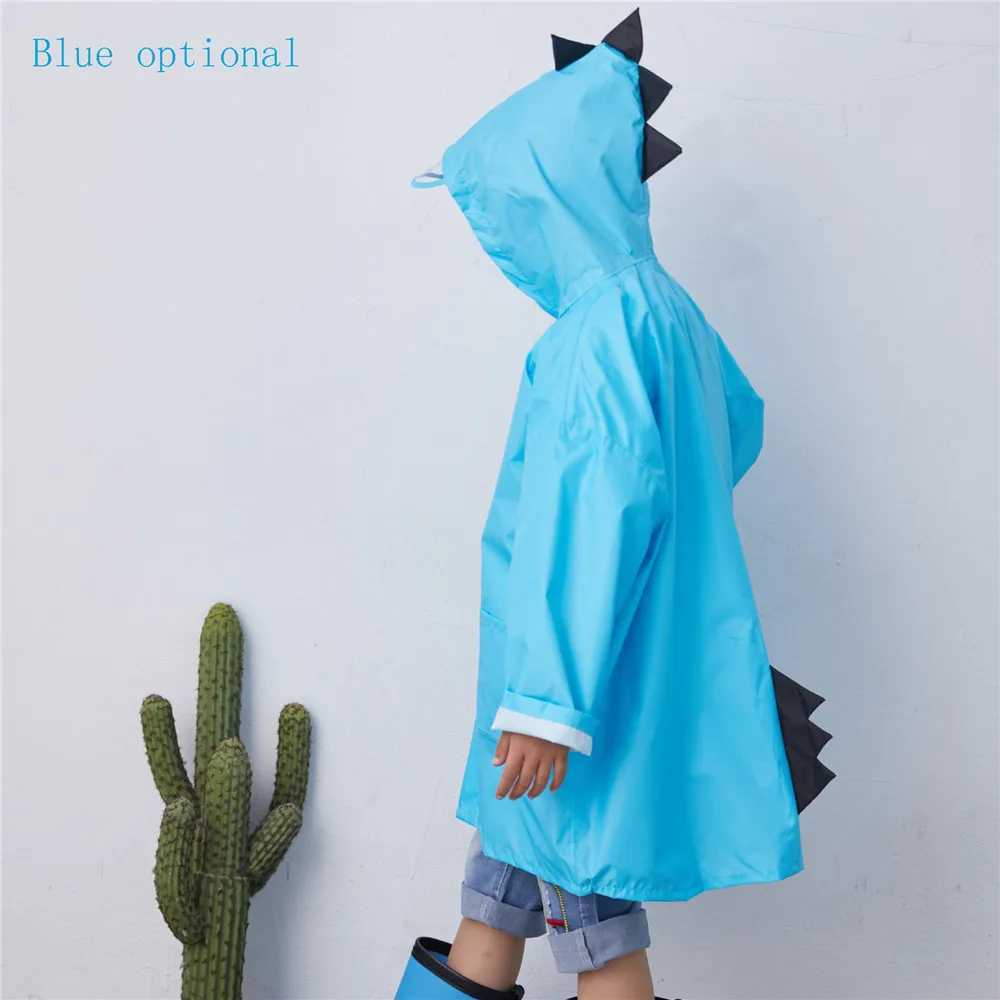 Outdoor student rain gear cute dinosaur polyester kid waterproof raincoat children baby waterproof cartoon boy girl poncho Y240810