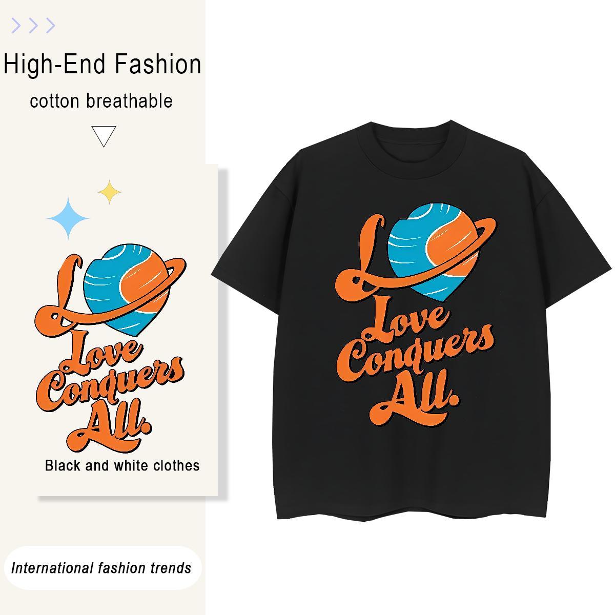 Classic Tshirts Beach 230g Pure Cotton Cartoon Print Short Sleeve O-Neck star T-Shirts for Men Customized Clothes