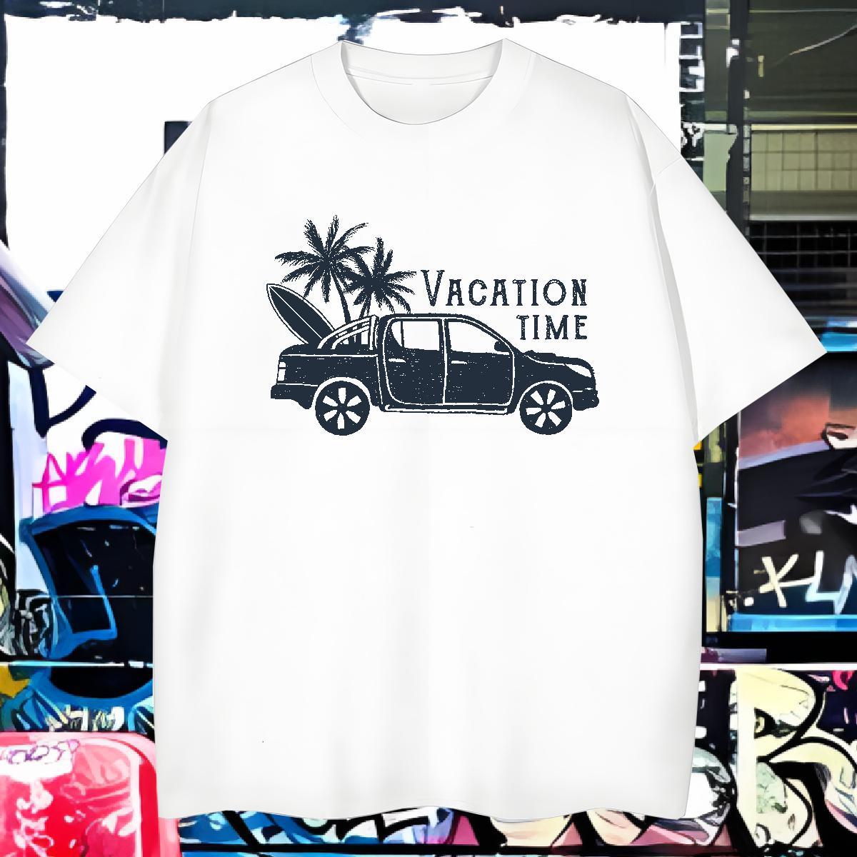 Unisex car T Shirts Men Spring Summer Men Clothes T-Shirt 230g 100% Cotton Free Shipping Crew Neck Anime Print Tees