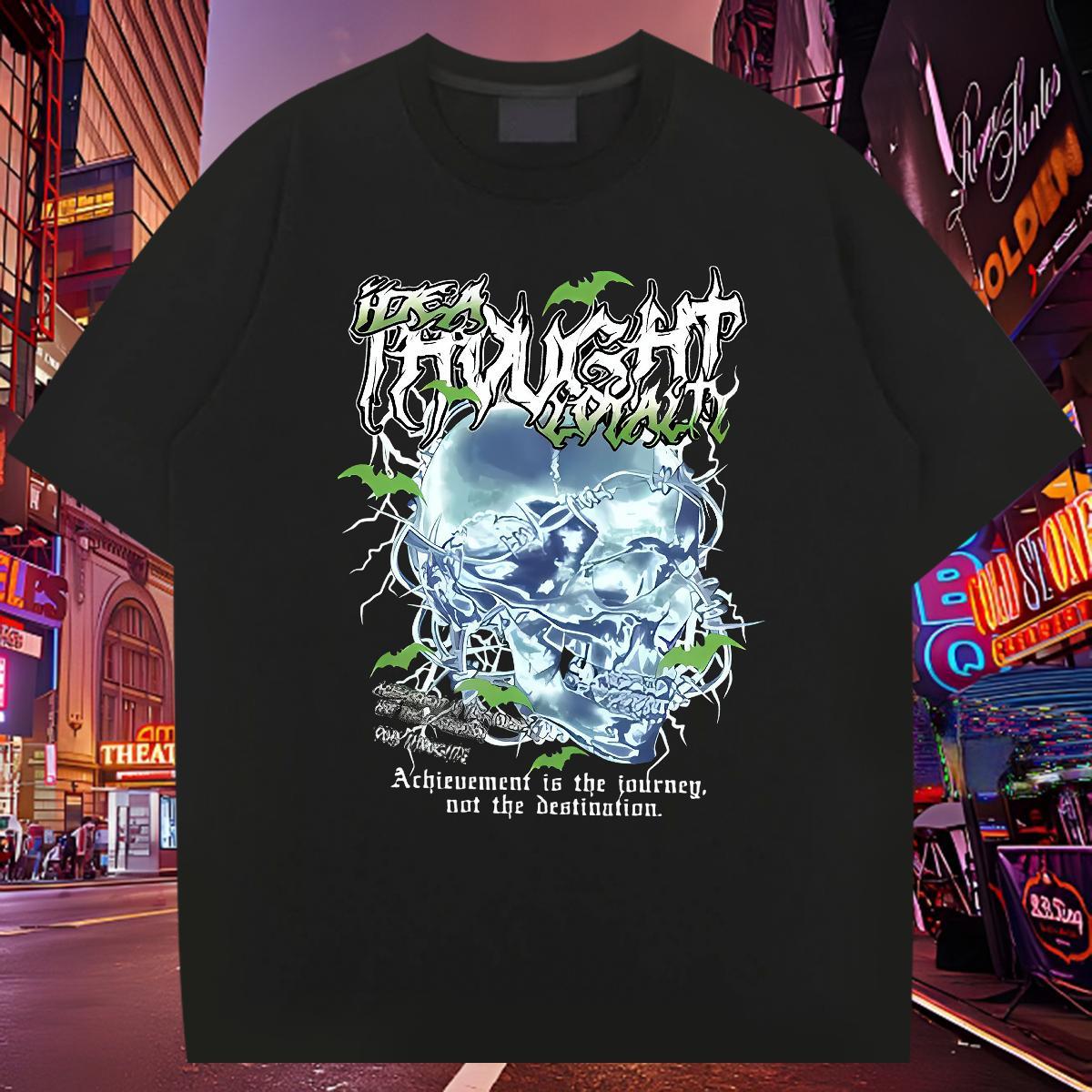 New Designer T-Shirts for Men skull Tops Shirt 230g Cotton Daily Outfit Free Shipping DIY Breathable Short Sleeve Tshirt for Man Woman