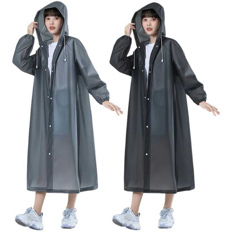 Adult hooded Poncho One Piece Children Raincoat Kid Adult Thickened Waterproof Rain Coat Outdoor Hiking Travel Reusable Rain Y240810