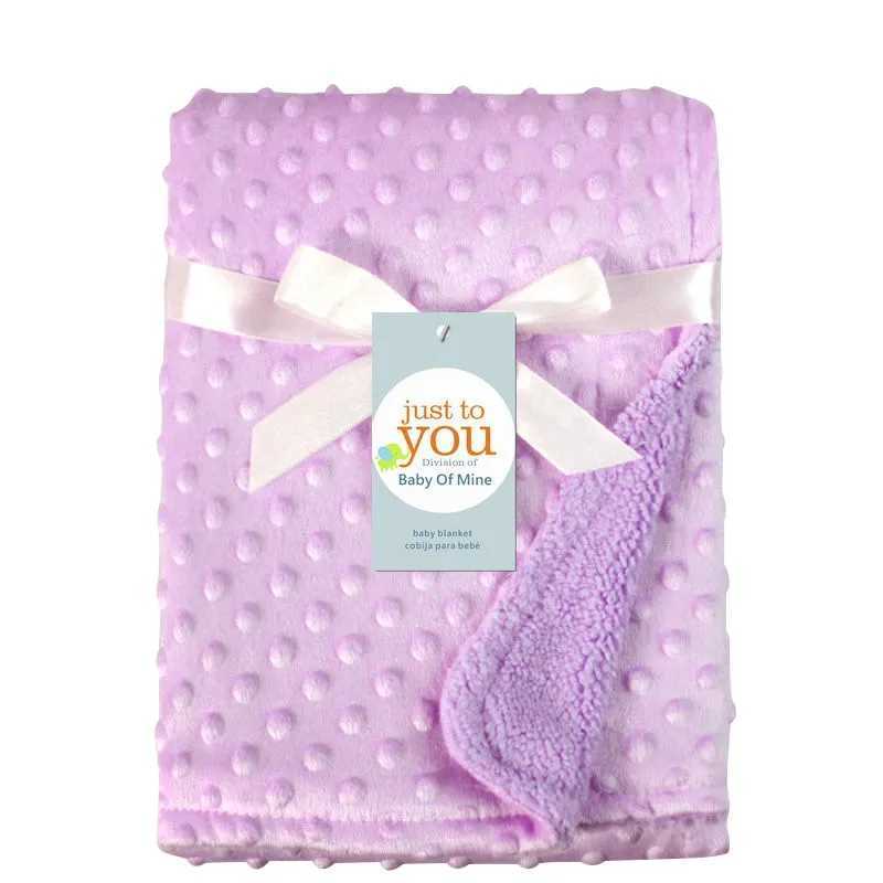 76 * 102CM baby blanket warm double-layer swaddle packaging newborn hot soft towel baby stroller blanket cover sleeping bagW240810