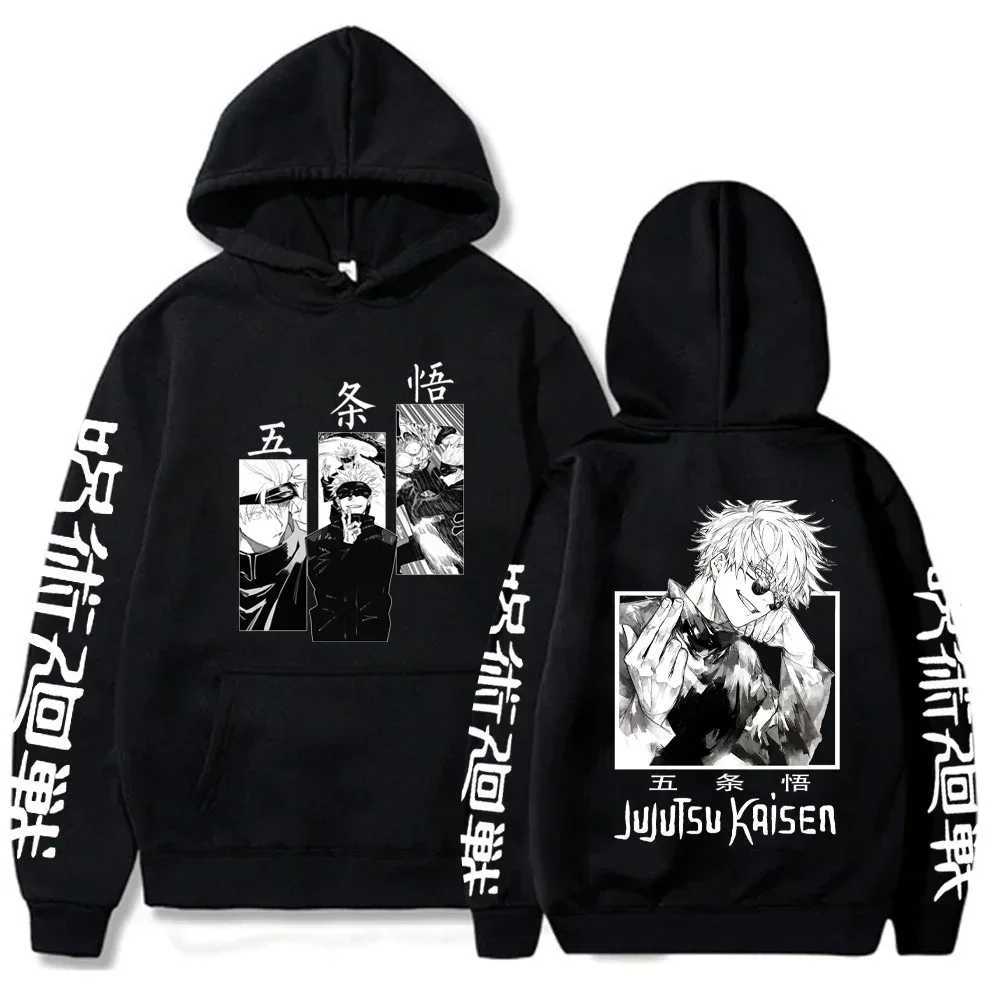 Anime Print Sweatshirts Jujutsu Kaisen Mens Hoodie Harajuku Autumn Winter Streetwear Clothe Yuji Itadori Plus Size HoodieXJ240812