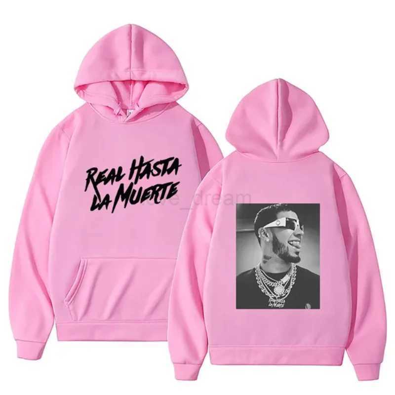Spring and Autumn Rapper Hoodie Anuel AA Real Hasta La Muerte Printed Sweatshirt Streetwear Loose Pullover Casual Hoodie2XJ240812