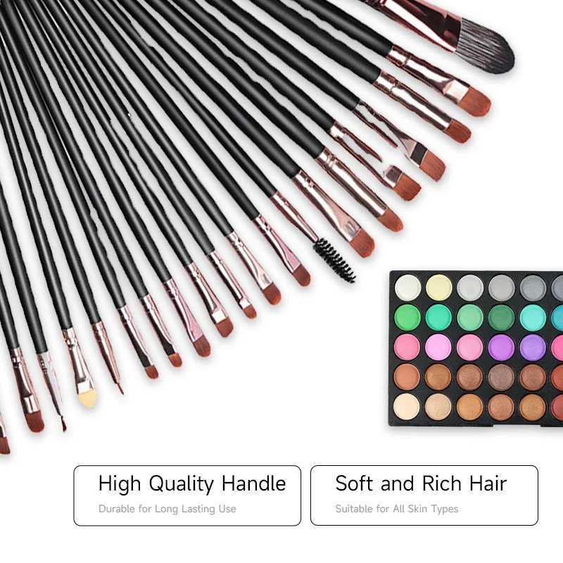 120 Colors Matte Shimmer Eyeshadow Palette Natural Waterproof Lasting Eye Shadow Makeup Set with 20 makeup brushes Cosmetics KitW241212