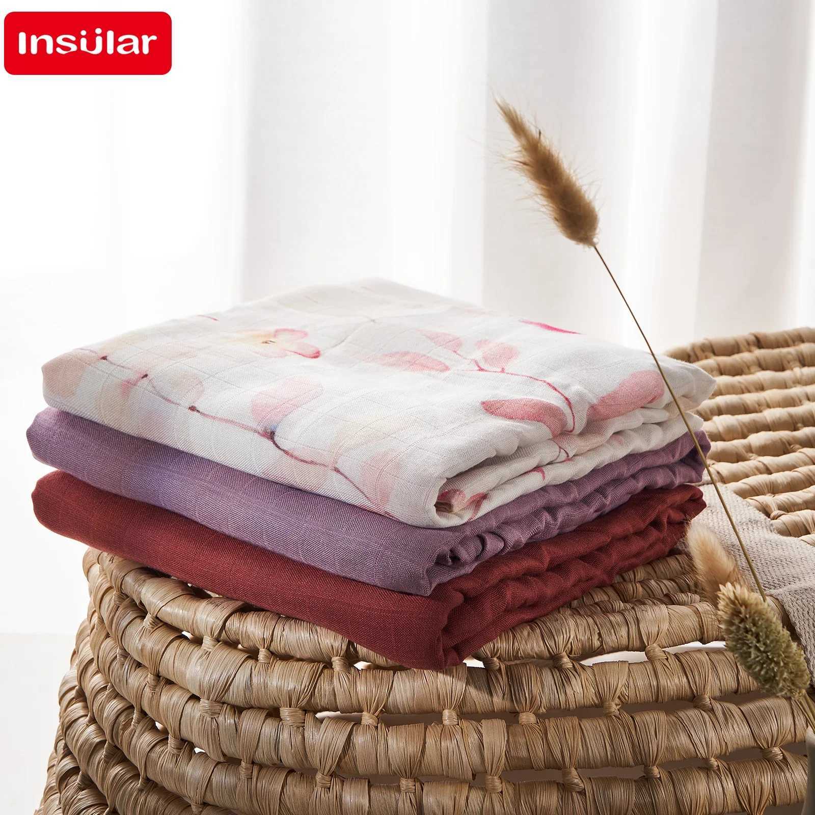 Bamboo plain baby blanket newborn printed soft cotton newborn receiving bagW240810