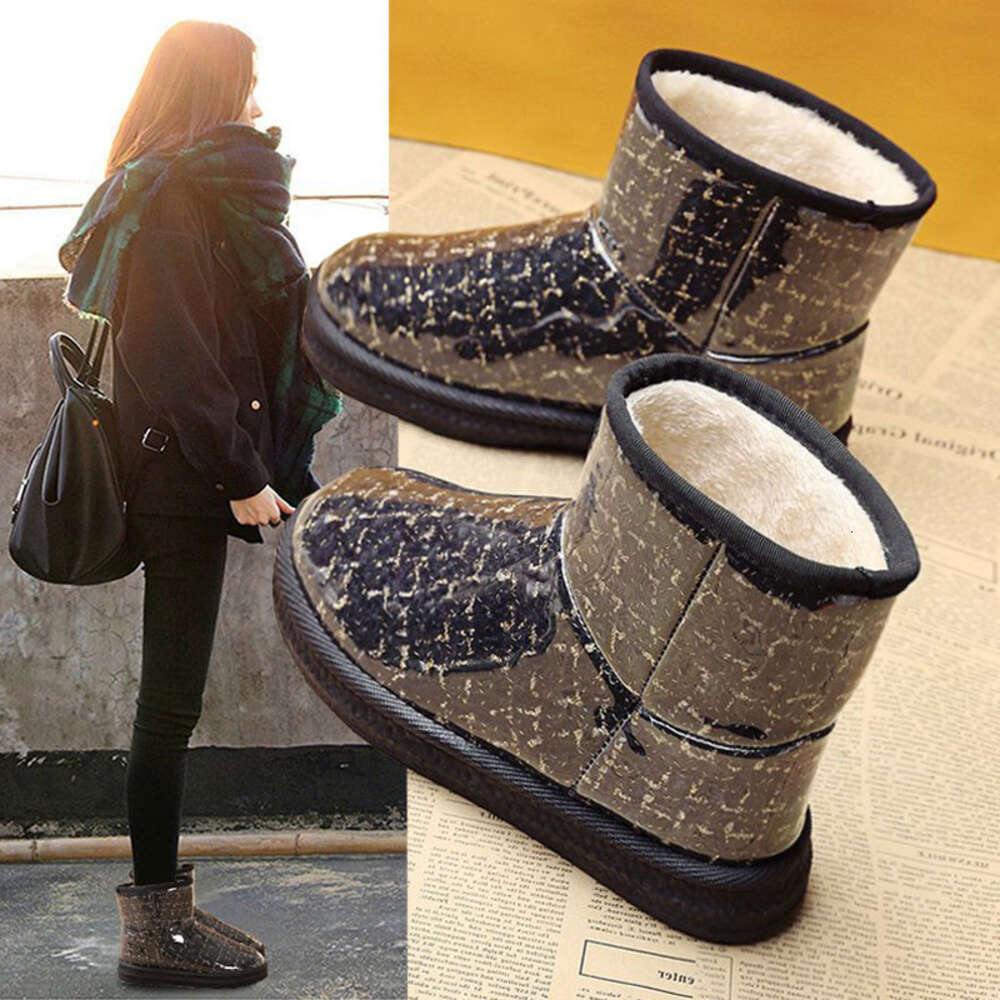Ddmysports Fashionable Western Style Boots Women New Model With Added Fleece Thickened Insulation Waterproof Anti Slip Snow Cotton Shoes For Outdoor S