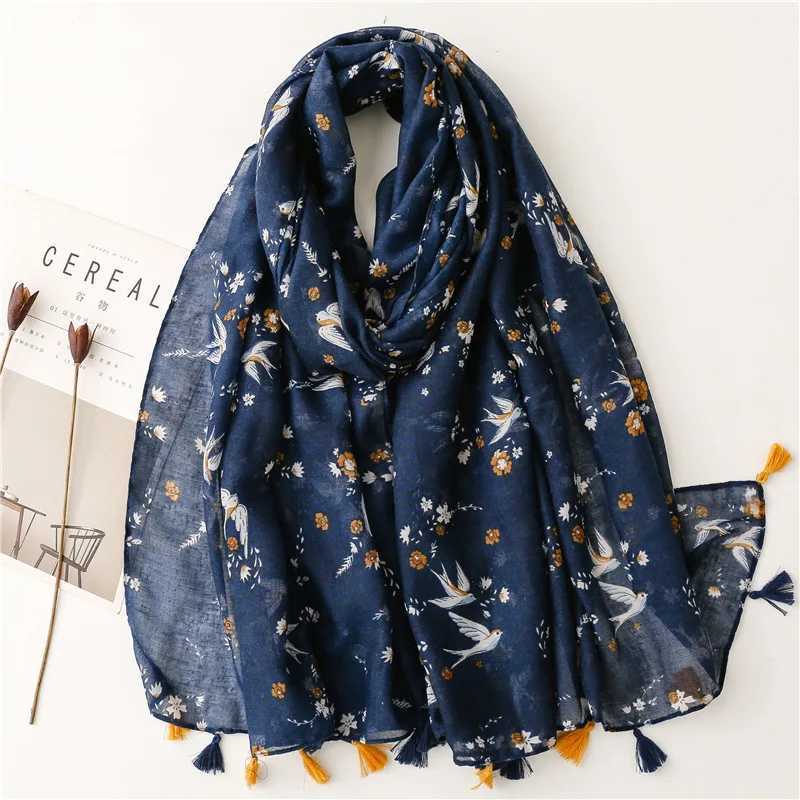 2023 Paisley Abstract Flower tassel Adhesive Shawl Womens High Quality Packaging Thin Pashmina Stoll Muslim Headscarf 180 * 90cm W240810