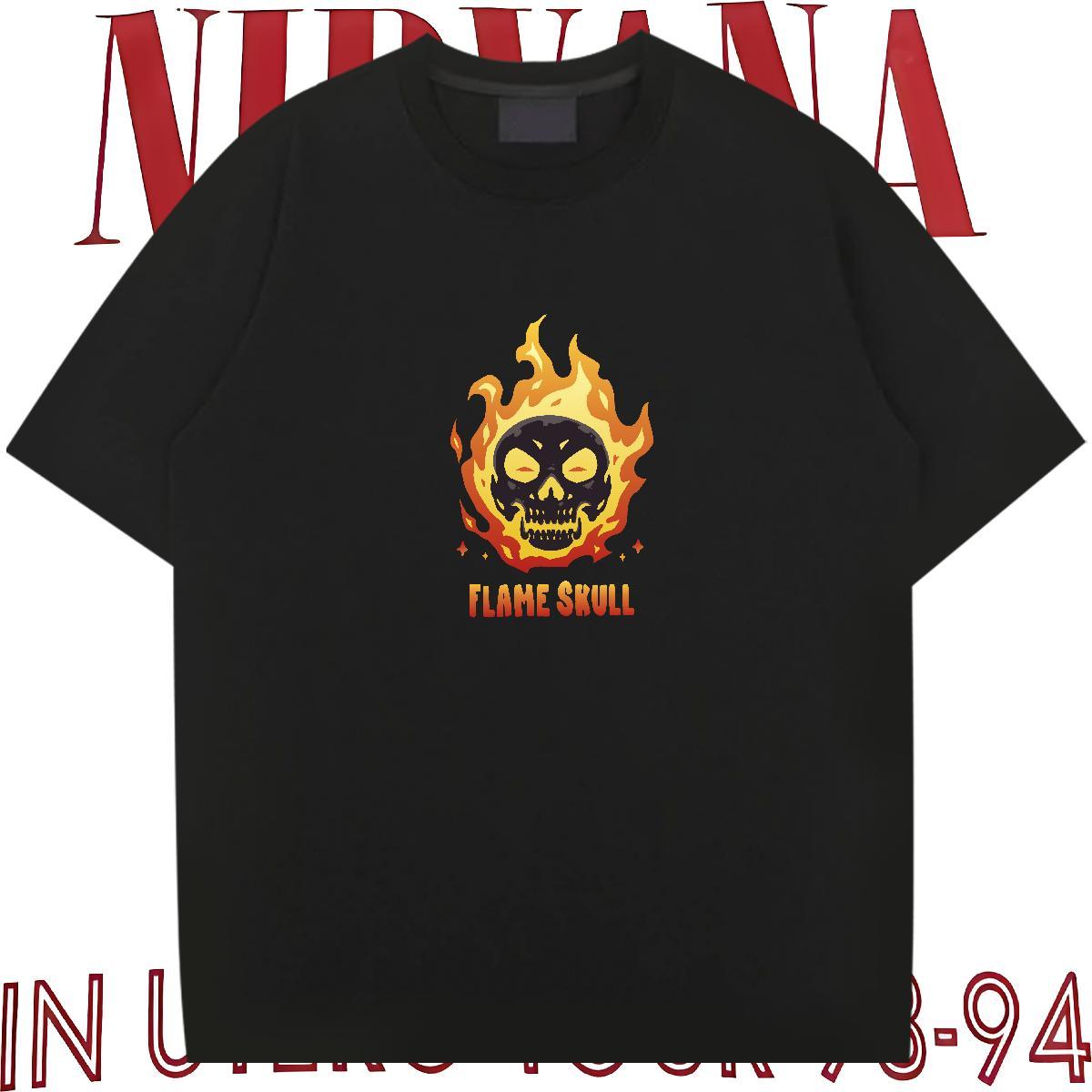 DIY T-Shirts for Men skull Clothings 100% Cotton 230g Summer Casual Soft DIY Printed O Neck Short Sleeves Couples T Shirts
