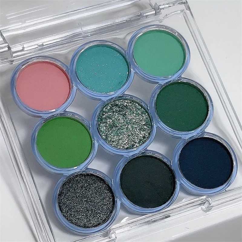 9-color glitter eye shadow palette smoke purple lace shimmer matte acrylic eye shadow palette waterproof eye shadowW241212