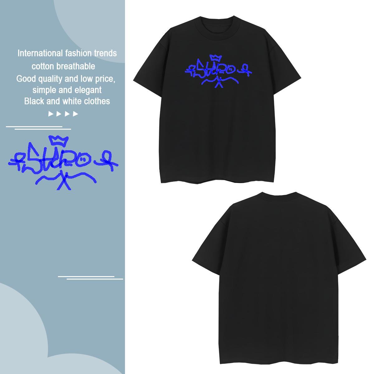 Unisex cartoon T shirt Anime Printing Street Couples T Shirts 230g 100% Cotton New Designer Breathable Soft Oversized 4XL Tees