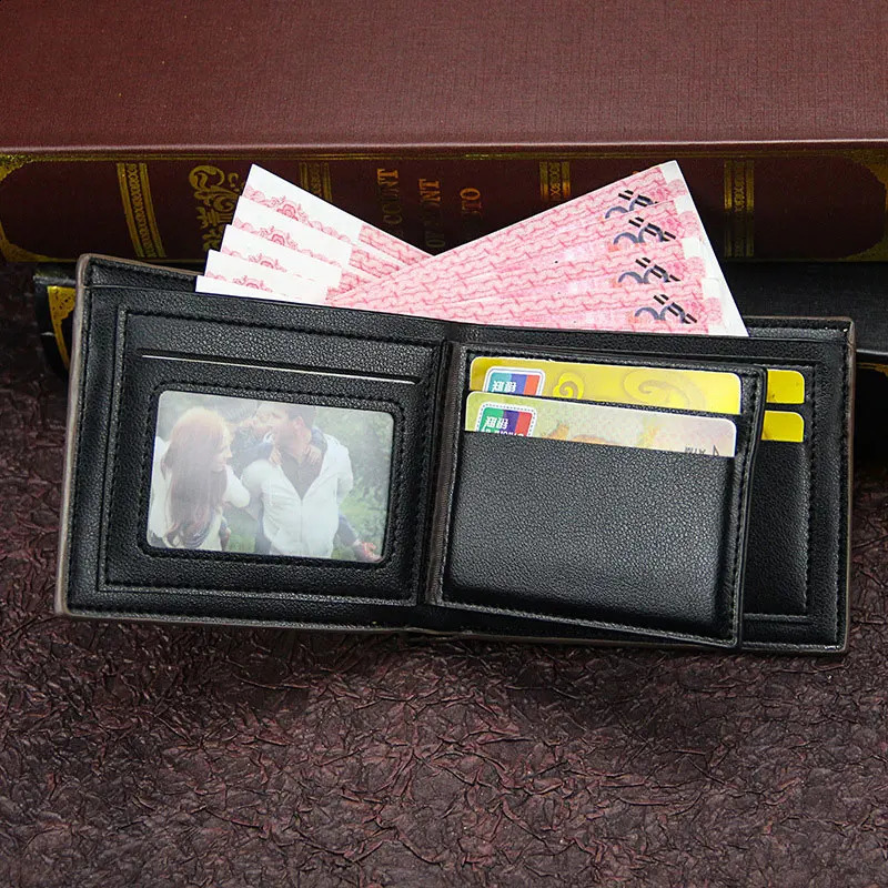 Mens wallet short fashion casual splicing multi card slot three fold bag mens business 240810