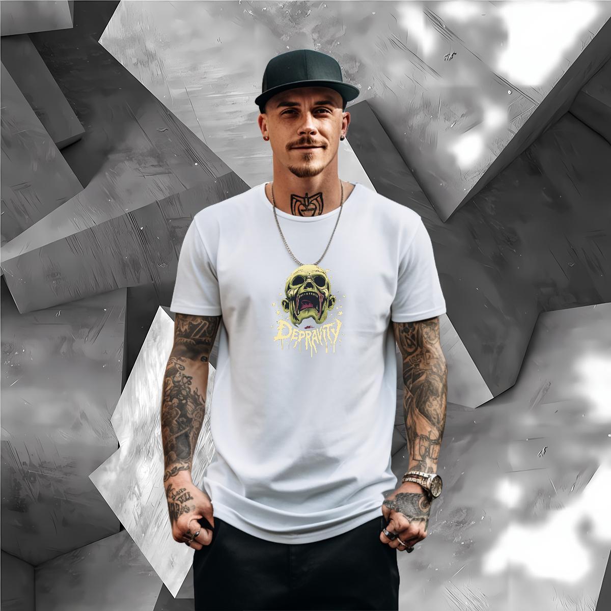 New Arrival Man T Shirts skull Tops Tees 100% Cotton 230g Anime Printing Street Free Shipping Custom Big Size Breathable Crew Neck Men Tshirts