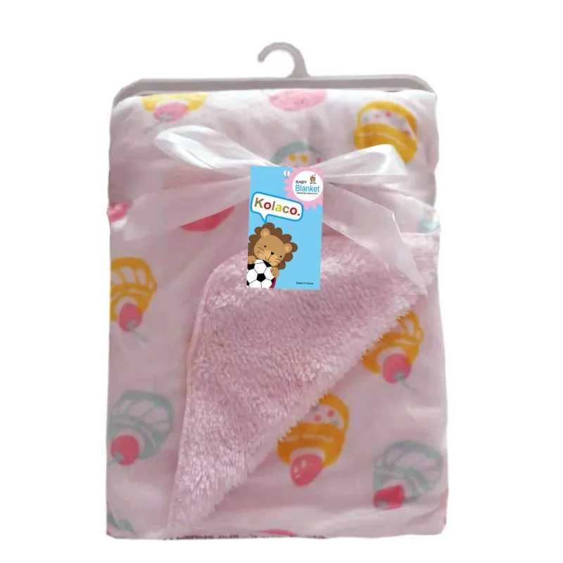 New baby blanket printing and thick double temperature baby blanket short wool blanket 102 * 76cmW240810