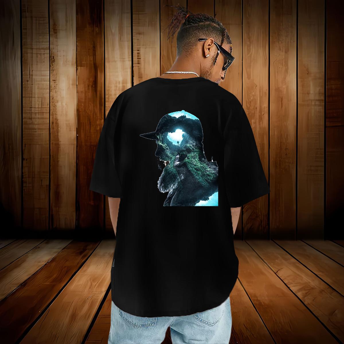 Fashion T Shirt For Man portrait Clothings 230g Pure Cotton Street wear Hip Hop Classic Cartoon Print Breathable Soft Men Tops Tees