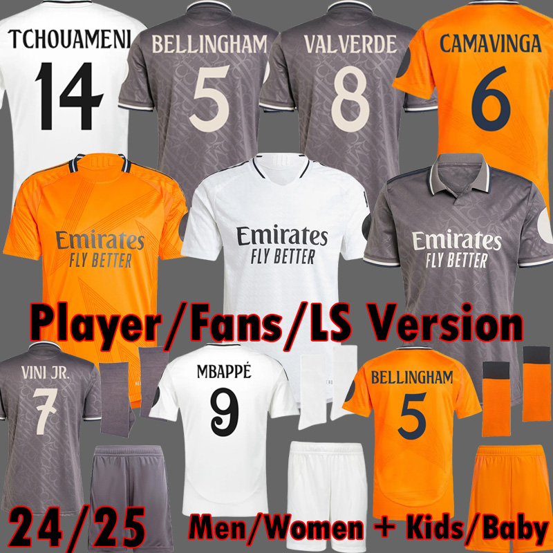 MBAPPE jerseys 24 25 BELLINGHAM soccer jersey VINI JR ENDRICK REALS football shirt Player Version MODRIC RODRYGO camiseta kids kit MADRIDS 2024 2025 uniforms 3XL 4XL