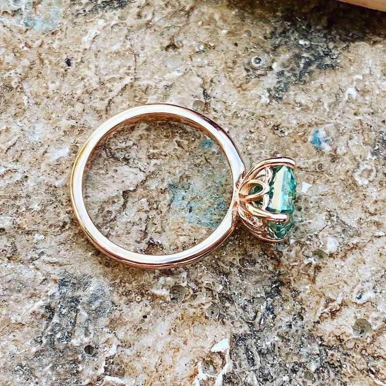 Elegant Jewelry 97mm 20ct Emerald Cut Green Moissanite Engagement Solitaire Ring