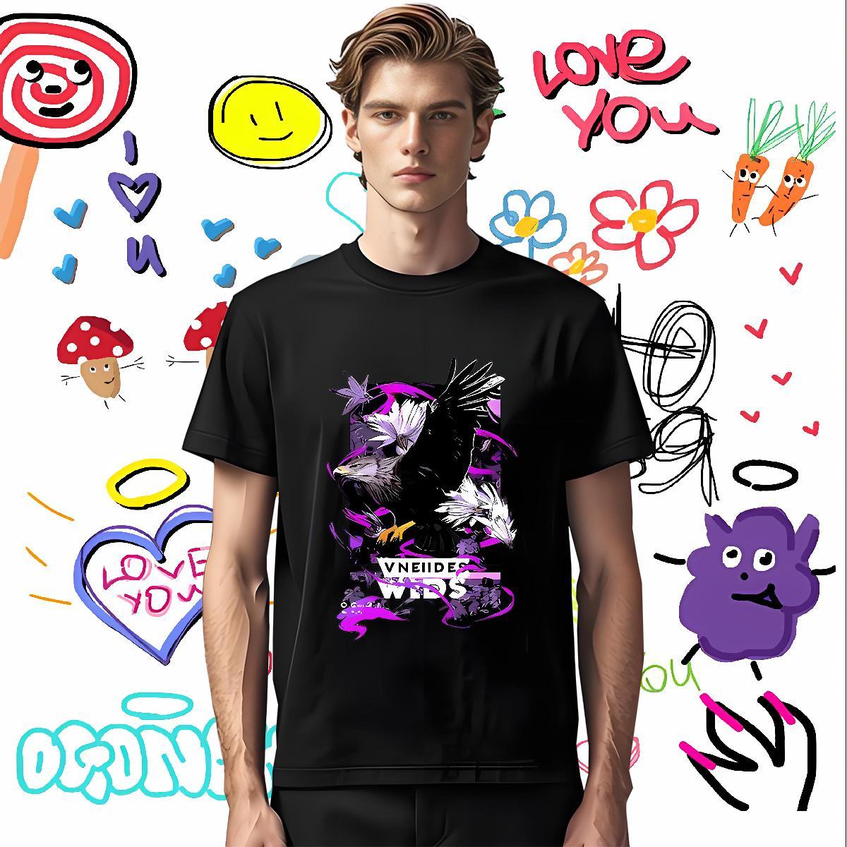 Classic Casual 230g Pure Cotton T-Shirts eagle Daily Outfit Couples T Shirts Tee Shirt Crew Neck Breathable Brand Oversized 3XL 4XL