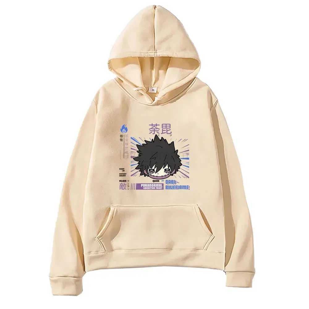 Japanese Anime My Hero Academia Dabi Hoodies Men Women Manga Print Long Sleeve Pullover Sweatshirts Casual Fleece ClothingXJ240812