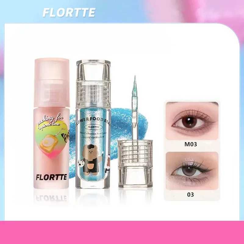 Flortte Glitter Liquid Eyeshadow Matte Highlighter Waterproof Pearlescent Shiny Eye Shadow Sequins Lying Silkworm Eye ApplicatorCL240812