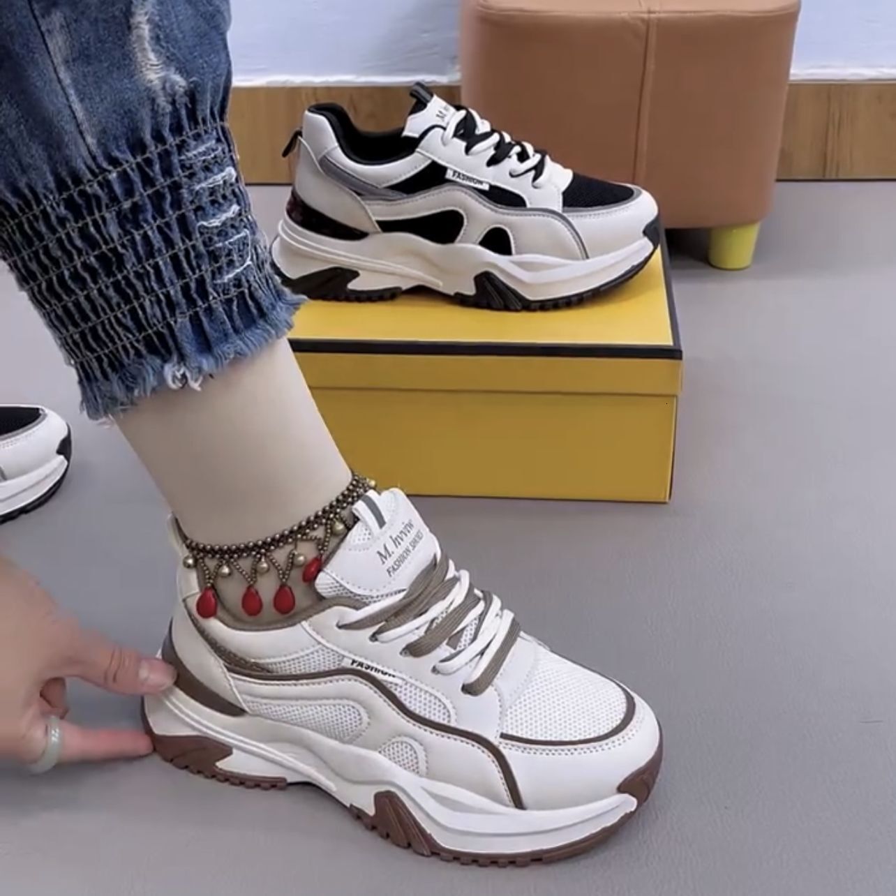 Ddmysports Dad S New Spring And Autumn Small Tall Thick Sole Versatile Instagram Super Ot Casual Sports Women Shoes Outdoor