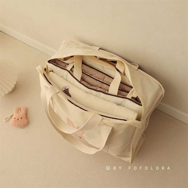 Large capacity childrens luggage bag kindergarten childrens bedding storage bag mothers bag baby products canvas waterproof organizer handbag W240812