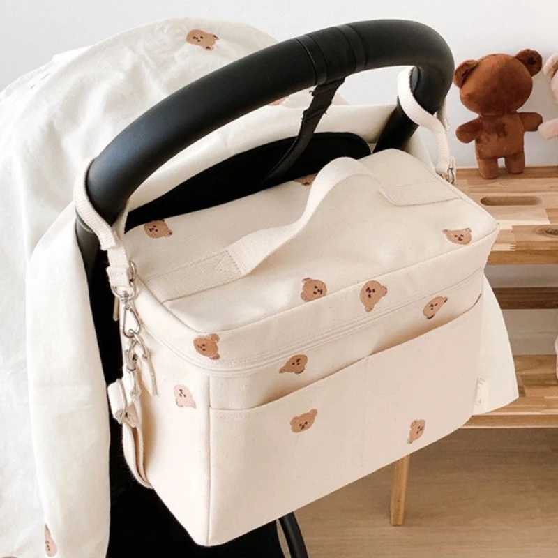 Baby diaper bag outdoor mother shoulder bag waterproof baby bottle insulated baby bag stroller hanging bag stroller accessories W240812