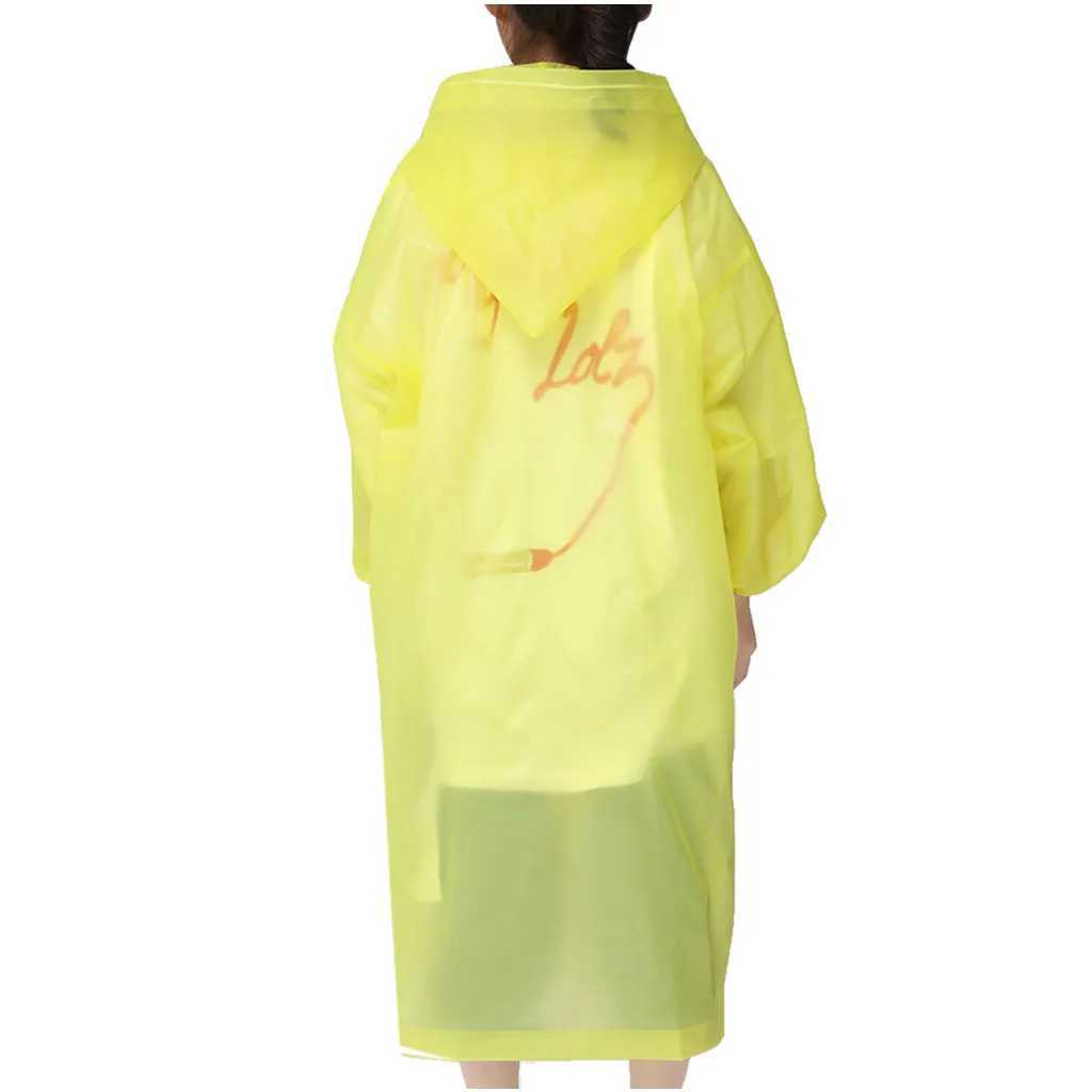 Solid Hooded Ponchos Transparent Children Raincoat Eva Elastic Cuffs Outdoor Travel Rain Cover Waterproof Camping For Kids Boy Y240810