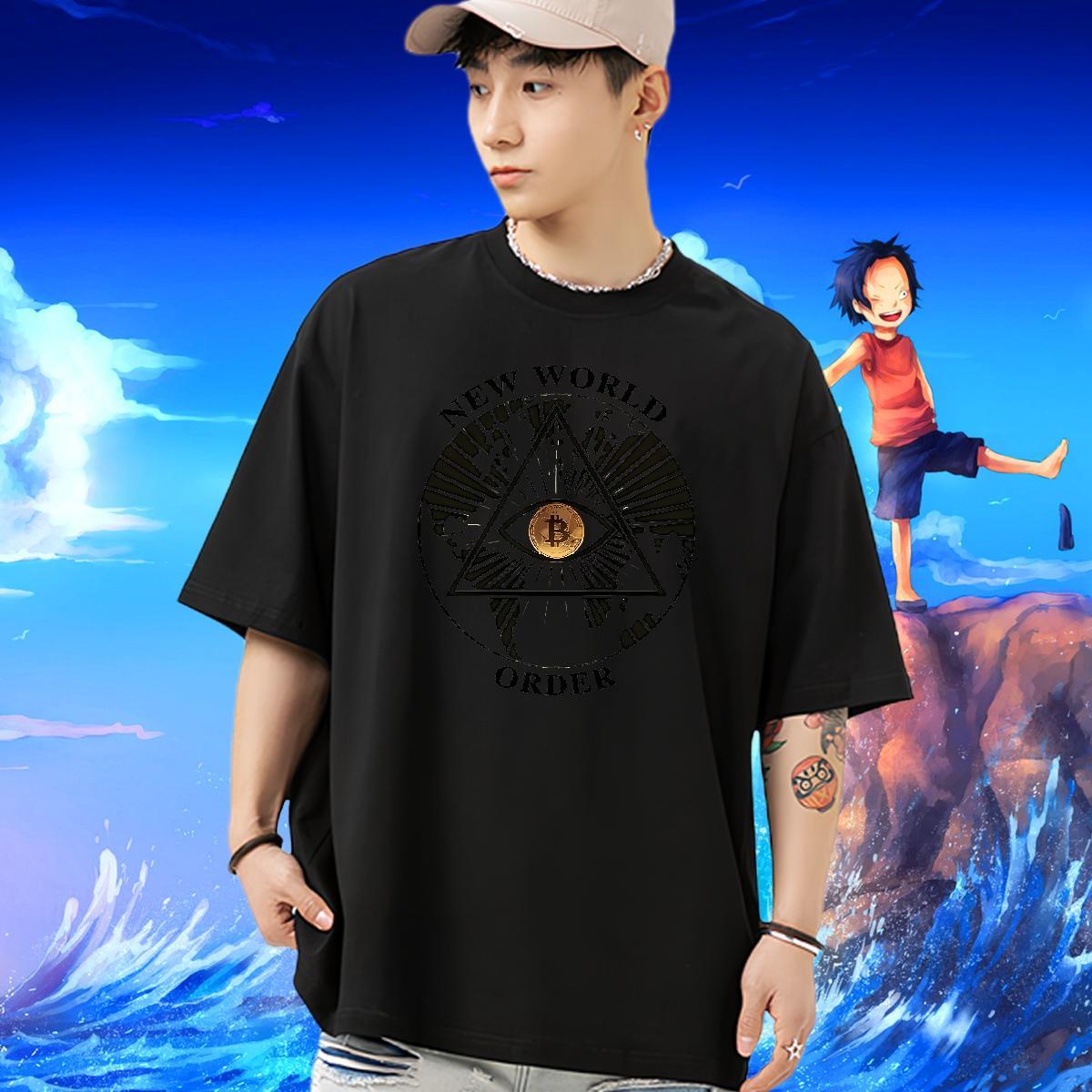 Fashion T Shirts Men eye of the devil Tees 230g Cotton Home Outdoor TOP Quality Black Oversized Breathable Short Sleeve Men Tshirts