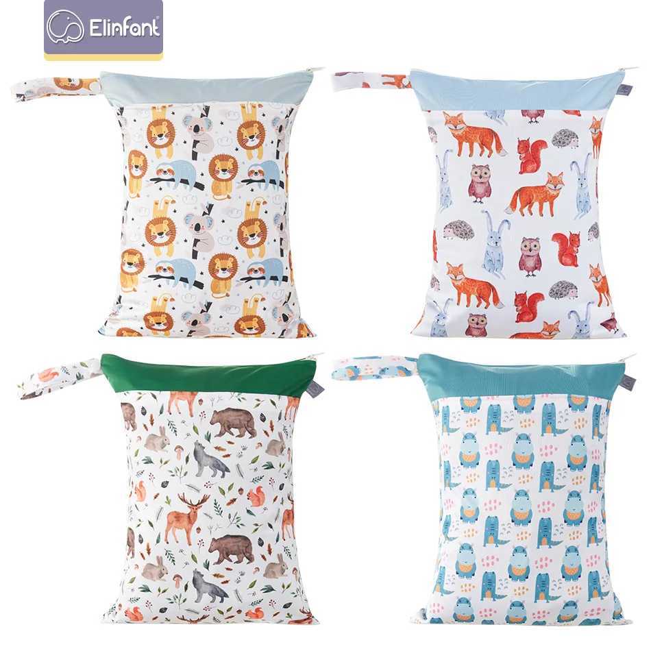 Elinfant waterproof PUL high-quality wet bag reusable and washable baby diaper bag 30 * 40cm 1 bag W240812